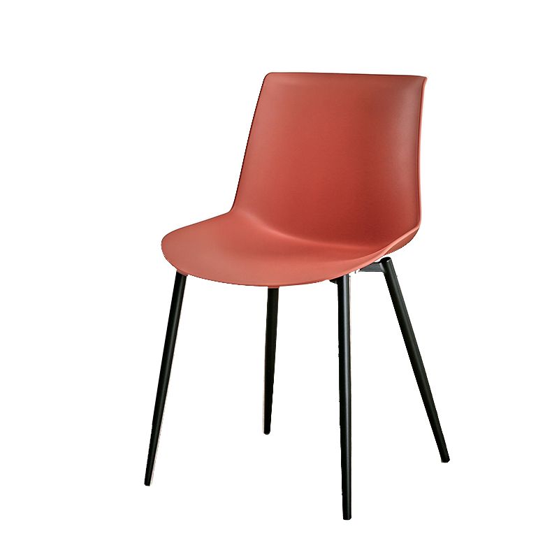 Nordic Solid Back Side Chair Plastic Indoor Arm Chair with Metal Base for Restaurant Clearhalo 'Dining Chairs' 'Dining Tables & Seating' 'dining_chair' 'furn' 'furn_dining_chair' 'Furniture' 'Kitchen & Dining Furniture' 1200x1200_c99bdd1a-5082-4ccd-84fd-ad292d9818b0