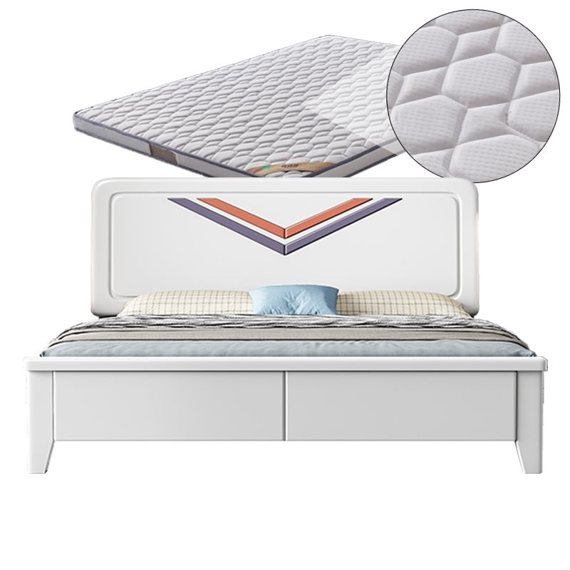 Contemporary Standard Bed Solid Wood Panel Bed with Headboard