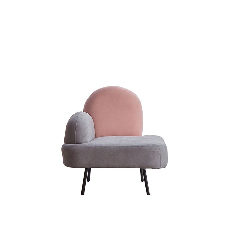 コンテンポラリーコットンブレンドシングルアームタイトバックライトグレーソファセット