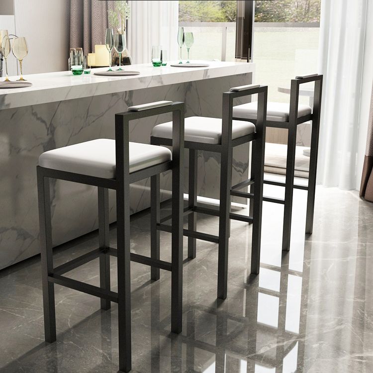 Contemporary Footrest Upholstered Home Stool Matte Finish Low Back Barstool Clearhalo 'Bar Furniture' 'Bar Stools' 'bar_stools' 'furn' 'furn_bar_stools' 'Furniture' 'furniture_bar_stools' 'Kitchen & Dining Furniture' 1200x1200_c99e2047-9675-40bd-9816-260528f2ed4a