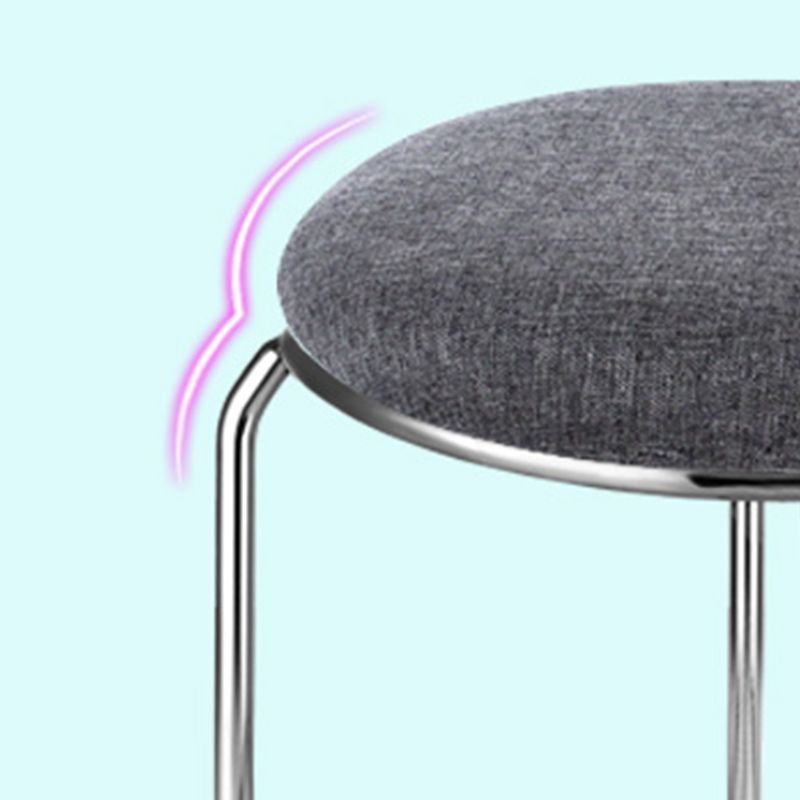 Fabric Round Pouf Plain Fade Resistant Metal Frame Contemporary Pouf Clearhalo 'furn' 'furn_ottomans_poufs' 'Furniture' 'Living Room Furniture' 'Ottomans & Poufs' 'ottomans_poufs' 1200x1200_c99e2a98-2436-4cd9-9d4a-f37634d6bb66