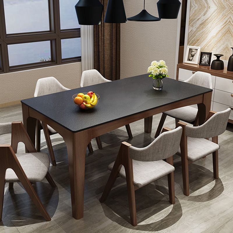 Rectangle Sintered Stone Dining Table Solid Wood Frame Dining Table Clearhalo 'Dining Tables & Seating' 'Dining Tables' 'dining_table' 'furn' 'furn_dining_table' 'Furniture' 'Kitchen & Dining Furniture' 1200x1200_c99e333a-b4e5-4e27-93f6-98c6925214fc