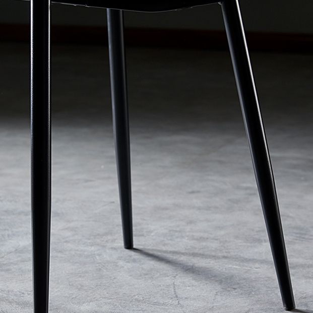 PU Leather Armless Dining Chairs Solid Back Dining Side Chair with Metal Legs Clearhalo ' kitchen&dining_furn' 'Dining Chairs' 'Dining Tables & Seating' 'dining_chair' 'furn' 'furn_dining_chair' 'Furniture' 'furniture_dining_chair' 'Kitchen & Dining Furniture' 'kitchen' 1200x1200_c99f1b25-51d8-409d-a03e-900e96e2f9e3