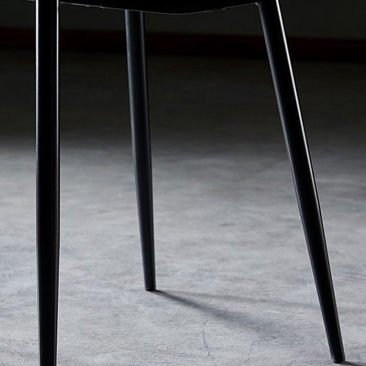 PU Leather Armless Dining Chairs Solid Back Dining Side Chair with Metal Legs Clearhalo ' kitchen&dining_furn' 'Dining Chairs' 'Dining Tables & Seating' 'dining_chair' 'furn' 'furn_dining_chair' 'Furniture' 'furniture_dining_chair' 'Kitchen & Dining Furniture' 'kitchen' 1200x1200_c99f1b25-51d8-409d-a03e-900e96e2f9e3