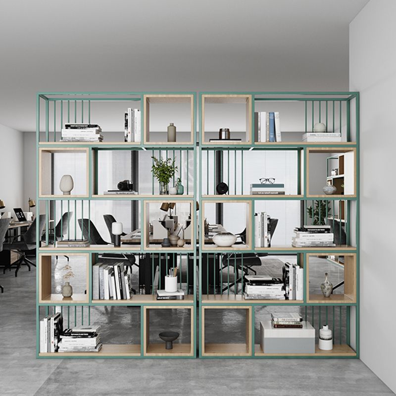 Modern Living Room Etagere Bookshelf Metal Frame Solid Wood Shelf Bookcase Clearhalo 'Bookcases' 'furn' 'furn_bookcases' 'Furniture' 'furniture_bookcases' 'Office Furniture' 1200x1200_c9a1eab0-394d-4be8-a69b-c8d6c7d969cf