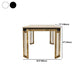Stone Top Dining Table Traditional Luxury Rectangle Table with 4 Legs
