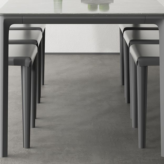 1/4/5/7 stukken eetmeubilair set moderne gesinterde stenen tafel en faux lederen stoelen