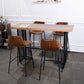 Natural Finish Pine Wood Top Bistro Table with Metal Double Pedestal Clearhalo 'Bar Furniture' 'Bar Tables' 'bar_tables' 'furn' 'furn_bar_tables' 'Furniture' 'Kitchen & Dining Furniture' 1200x1200_c9a46675-0bc3-42da-aa3e-9aed66ea858a