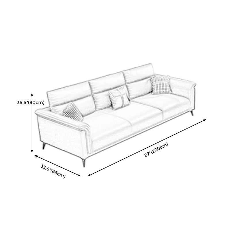 Dark Gray Faux Leather Sofa Stain-Resistant Pillow Top Arm Sectional Clearhalo 'furn' 'furn_sectionals' 'Furniture' 'furniture_sectionals' 'Living Room Furniture' 'Sectionals' 1200x1200_c9a48892-24b0-460f-af32-b20165a55835