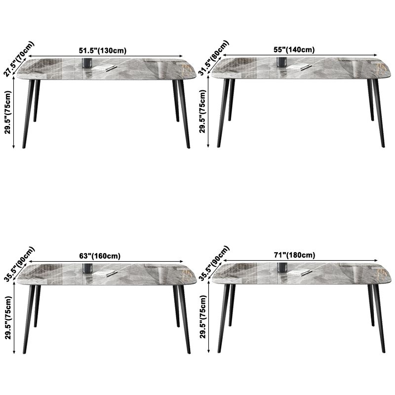 Simplicity Style Home Sintered Stone Dining Table Rectangle Shape Table with 4 Legs Base Clearhalo ' dining_table' 'Dining Tables & Seating' 'Dining Tables' 'furn' 'furn_dining_table' 'Furniture' 'furniture_dining_table' 'Kitchen & Dining Furniture' 'kitchen&dining_furn' 'kitchen' 'kitchen_dining_table' 1200x1200_c9a5973e-d7d7-4d8b-9901-79d02c80cf55
