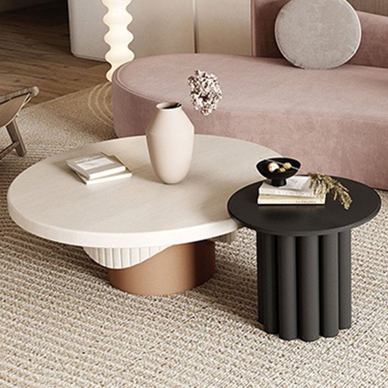 Contemporary Cocktail Table Pedestal Solid Wood Round Coffee Table Clearhalo 'Coffee & Accent Tables' 'Coffee Tables' 'coffee_tables' 'furn' 'furn_coffee_tables' 'Furniture' 'Living Room Furniture' 1200x1200_c9a6bd79-9737-48d2-996c-f94938f12bd0