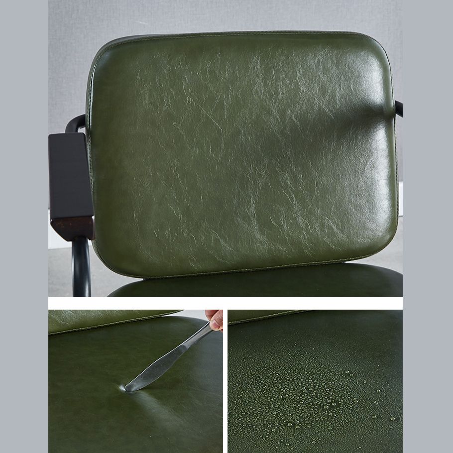 Industrial Leather Square Dining Chair Parsons Arm Chairs for Home Use Clearhalo ' kitchen&dining_furn' 'Dining Chairs' 'Dining Tables & Seating' 'dining_chair' 'Furniture' 'furniture_dining_chair' 'Kitchen & Dining Furniture' 'kitchen' 1200x1200_c9a74856-b88d-4cb8-88cb-93a7c3a8913b