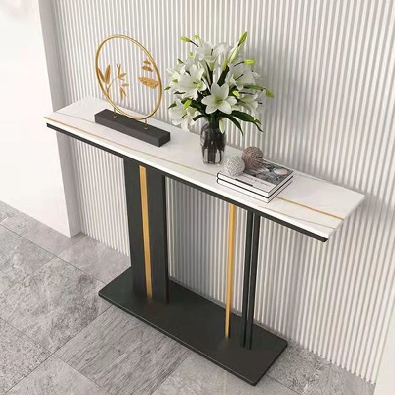 Konsolenentisch zeitgenössischer Stil mit Steinoberteil und Sockelbasis für die Halle