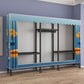 Black Steel Frame Wardrobe Modern Style Wardrobe Armoire with Caster Wheels
