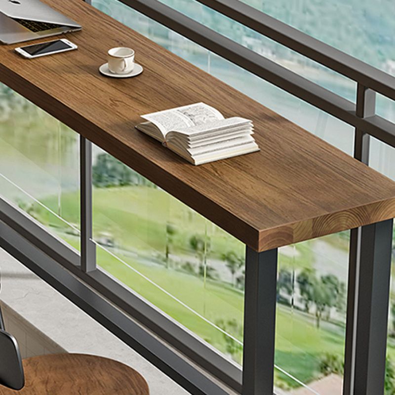 Modern Marble Bar Table with Rectangle Table Top Black Trestle Table - 42" H, Only Table Clearhalo 'Bar Furniture' 'Bar Tables' 'bar_tables' 'furn' 'furn_bar_tables' 'Furniture' 'furniture_bar_tables' 'Kitchen & Dining Furniture' 1200x1200_c9ae5071-704f-4fb5-9f31-6e99c8e04fb6