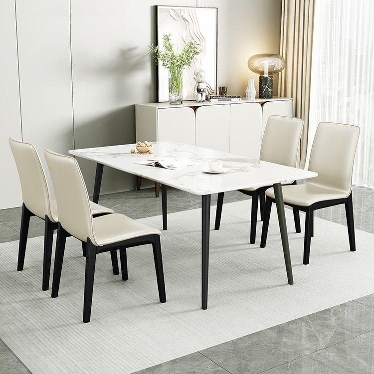 Industrial Restaurant Leather Side Chair Matte Finish Solid Back Dining Chair Clearhalo ' kitchen&dining_furn' 'Dining Chairs' 'Dining Tables & Seating' 'dining_chair' 'furn' 'furn_dining_chair' 'Furniture' 'furniture_dining_chair' 'Kitchen & Dining Furniture' 'kitchen' 1200x1200_c9ae5457-8901-494f-b6fd-56d36cdaef0b