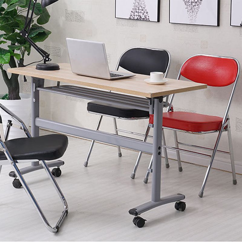 Moderne armloze gestoffeerde bureaustoel low-back lederen bureaustoel