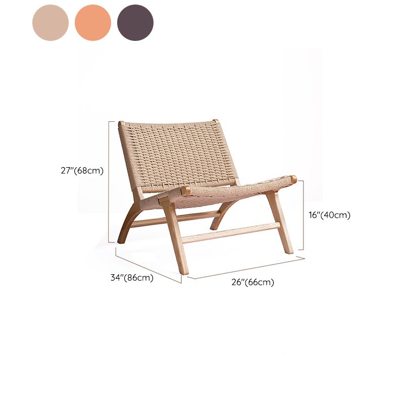 Woven Back Lounge Chair Basic Four Leg Solid Wood Chair for Living Room Clearhalo 'Accent Chairs' 'accent_chairs' 'Chairs & Seating' 'furn' 'furn_accent_chairs' 'Furniture' 'Living Room Furniture' 1200x1200_c9aefb45-0a59-44a8-8a97-d857172f1a9d