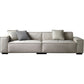 Genuine Leather Square Arm Sofa Contemporary Standard Sofa with 3 Pillows