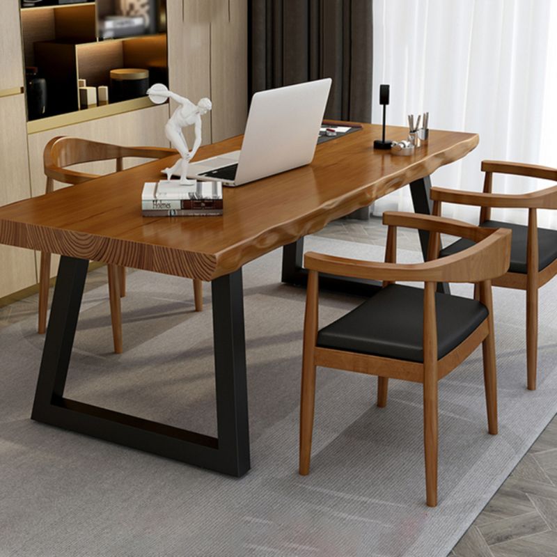 Solid Wood Home Working Table Industrial Rectangle Office Table Clearhalo 'furn' 'furn_office_desk' 'Furniture' 'furniture_office_desk' 'Office Desks' 'Office Furniture' 'office_desk' 1200x1200_c9af711b-5a10-4f26-b146-b4b4d6717e2a