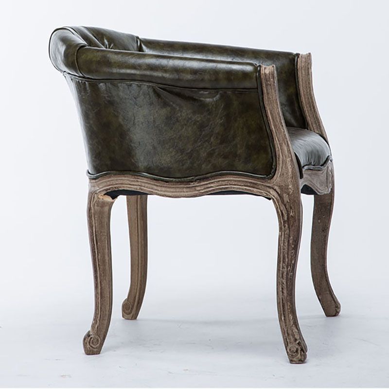 Silla de brazo tapizado de balcón de la granja acabado mate sólido silla de comedor de espalda