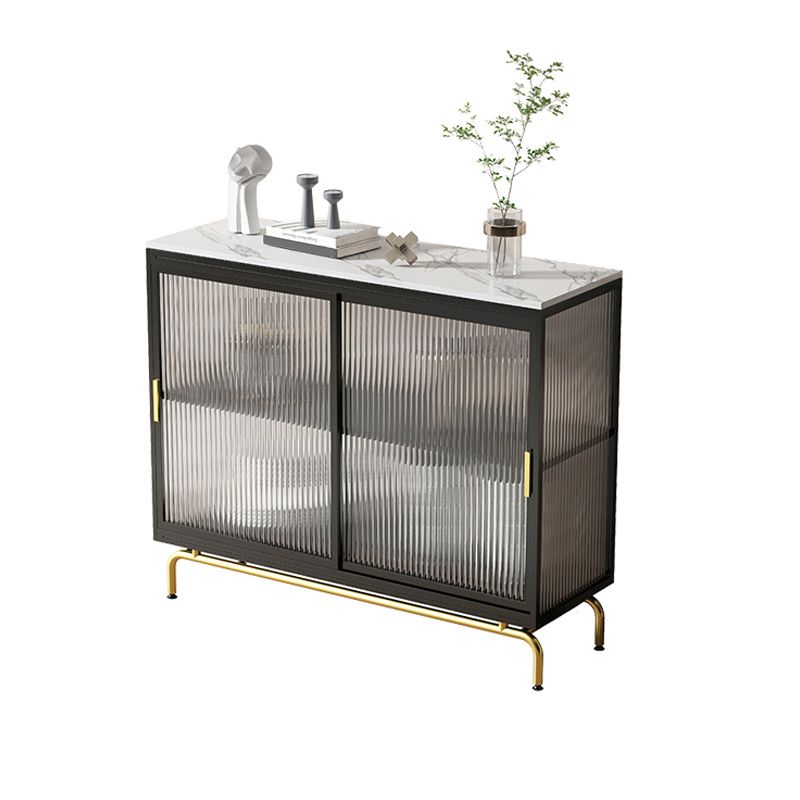 Mobile moderno in metallo in metallo vetro e porte scorrevoli per il soggiorno per soggiorno