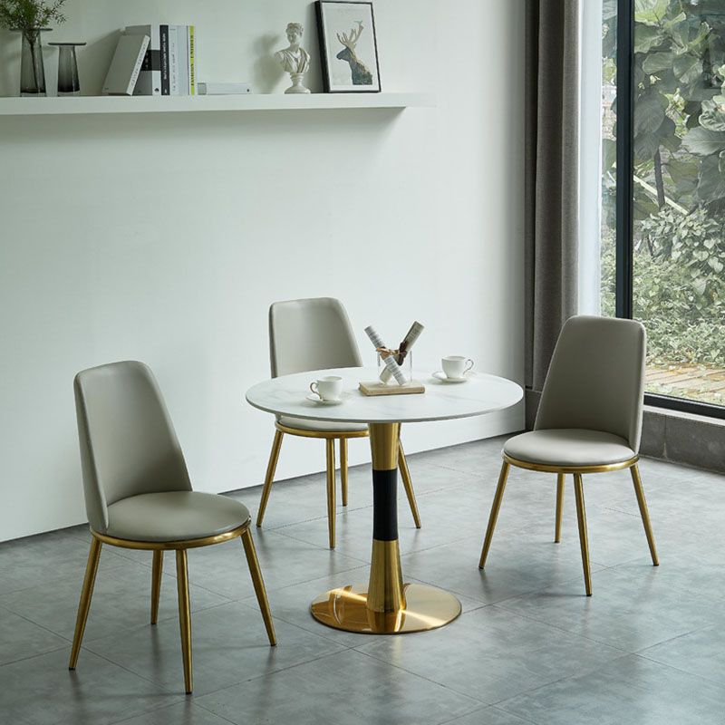 Tavolo in pietra sinterizzato in acciaio tradizionale tavolo interno rotondo di lusso per cucina