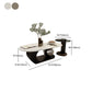 14"H Glam Coffee Table Slate Oval Pedestal Coffee Cocktail Table