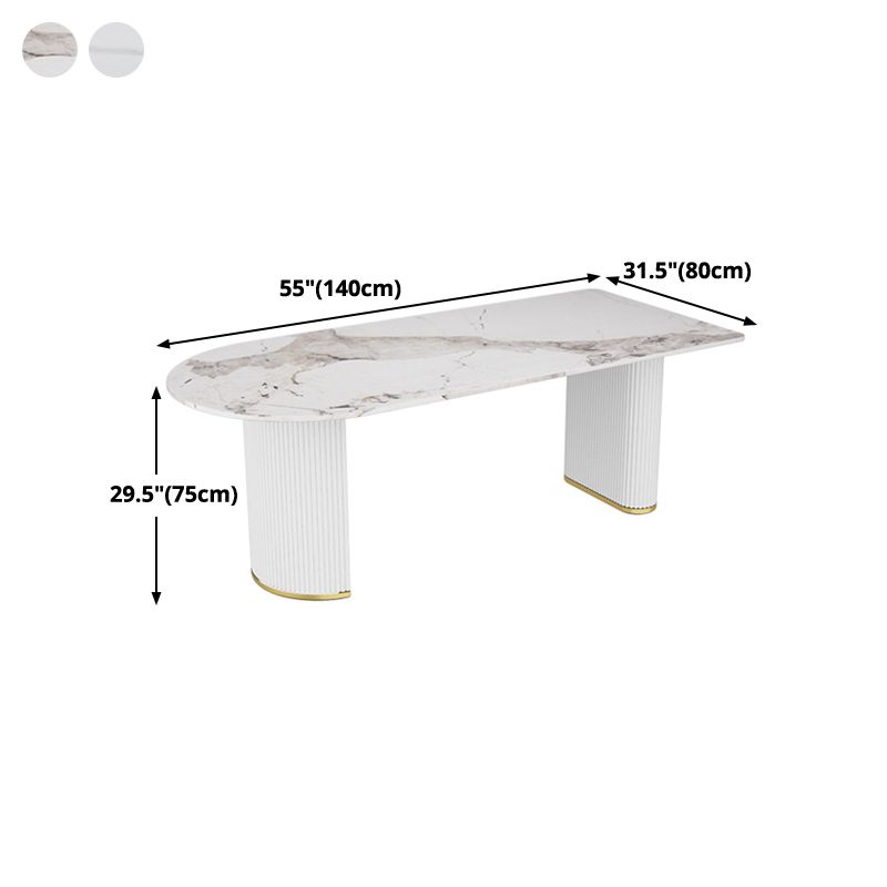Stone Top Dining Table Modern Dining Table with Double Pedestal Base in White Clearhalo ' dining_table' 'Dining Tables & Seating' 'Dining Tables' 'furn' 'furn_dining_table' 'Furniture' 'furniture_dining_table' 'Kitchen & Dining Furniture' 'kitchen&dining_furn' 'kitchen' 'kitchen_dining_table' 1200x1200_c9b52c43-be68-43ce-ae7a-7b3cc9f0b0aa