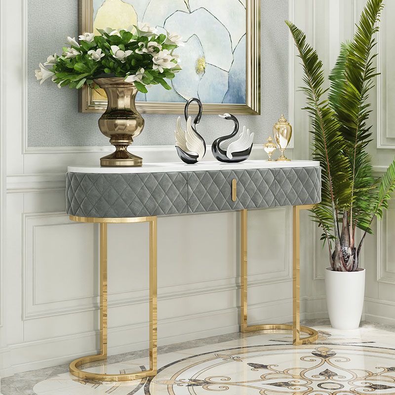 Sled Glam Marble Console Tabel 14 "W Oval Console Accent Table voor Hall