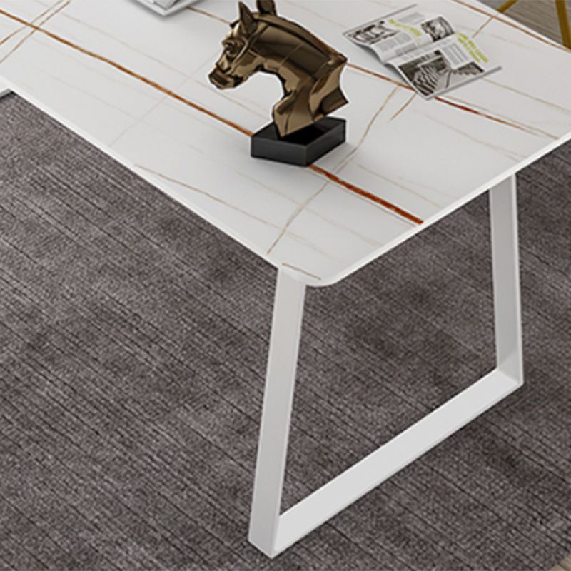 Scrivania per ufficio contemporanea curva antica scrivania per computer con gambe metalliche