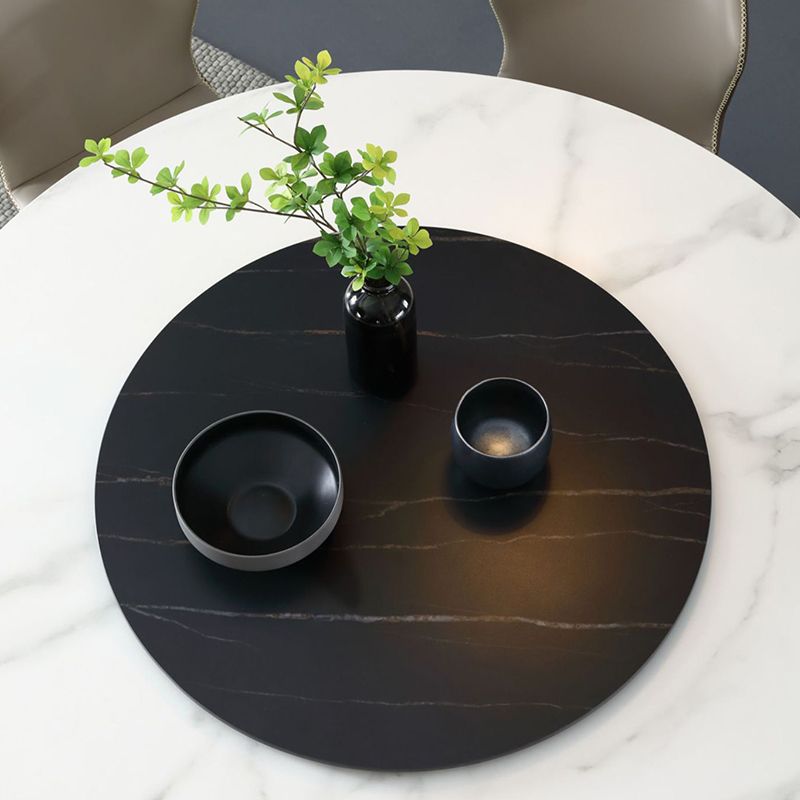 Stone Top Dining Table Contemporary Dining Table with Brown Pedestal Base Clearhalo ' dining_table' 'Dining Tables & Seating' 'Dining Tables' 'furn' 'furn_dining_table' 'Furniture' 'furniture_dining_table' 'Kitchen & Dining Furniture' 'kitchen&dining_furn' 'kitchen' 'kitchen_dining_table' 1200x1200_c9ba32a0-d942-4b9e-8a62-d90319260043