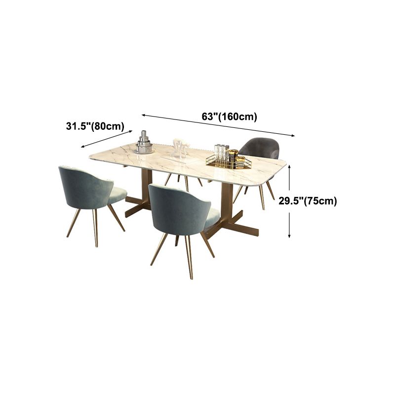 Mesa de comedor de lujo tradicional mesa de comedor rectangular de mármol blanco para casa