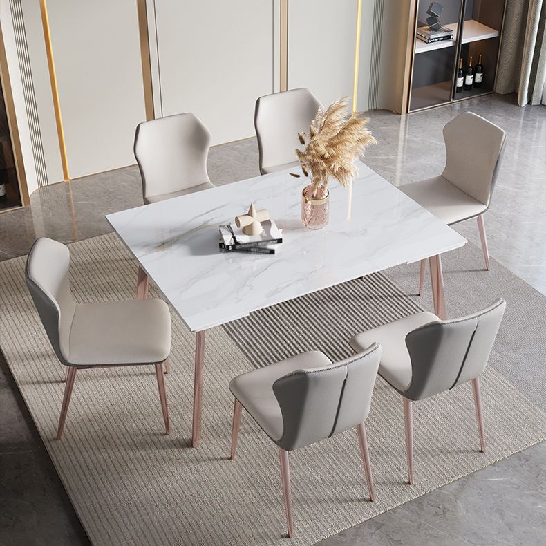 Luxury 1/4/5/7 Pieces Extendable Dining Set Sintered Stone Rectangle Dining Table Set Clearhalo 'Dining Room Sets' 'Dining Tables & Seating' 'dining_room_set' 'furn' 'furn_dining_room_set' 'Furniture' 'furniture_dining_room_set' 'Kitchen & Dining Furniture' 'kitchen&dining_furn' 'kitchen' 1200x1200_c9c07f17-eb19-49e0-bad7-0aa97e45acd7