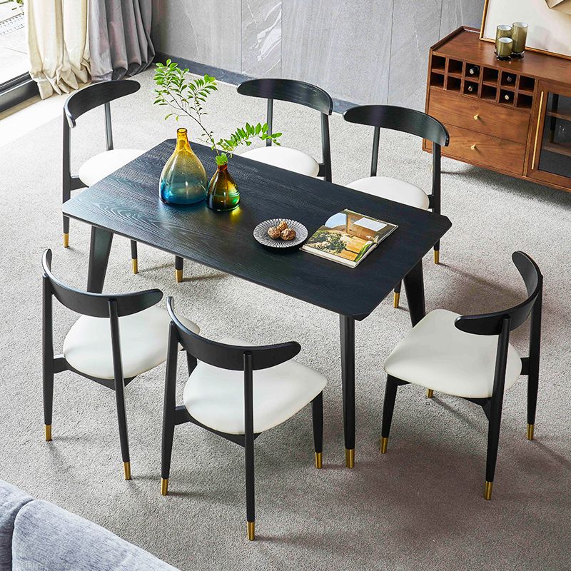 Traditional Luxury Dining Table Rectangle Solid Wood Dining Table with 4 Legs for Home Clearhalo ' dining_table' 'Dining Tables & Seating' 'Dining Tables' 'furn' 'furn_dining_table' 'Furniture' 'furniture_dining_table' 'Kitchen & Dining Furniture' 'kitchen&dining_furn' 'kitchen' 'kitchen_dining_table' 1200x1200_c9c0b603-8f6b-4433-be5b-20c8b6dba7d8