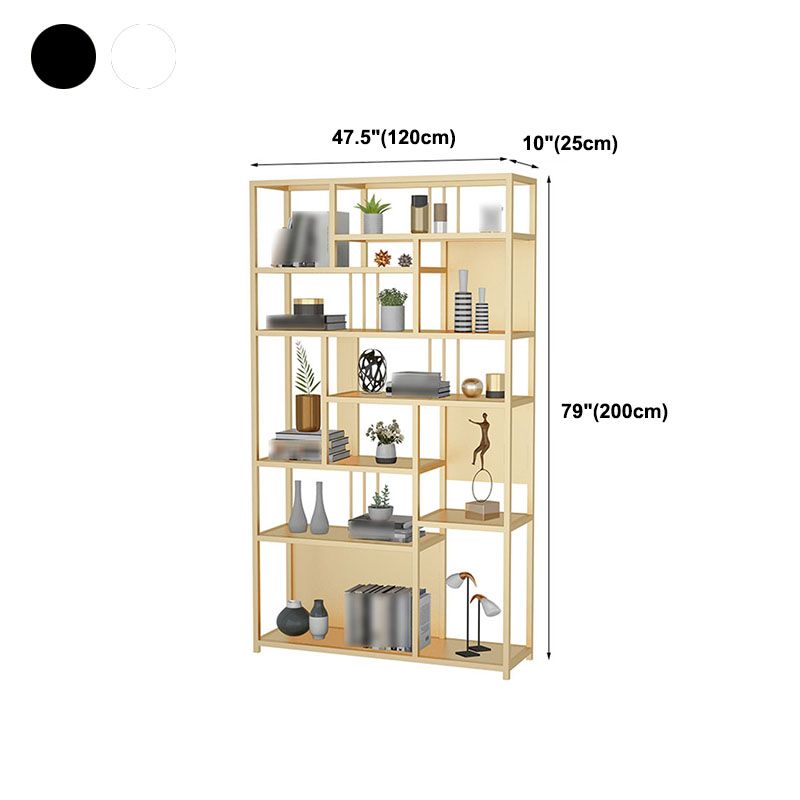 9.84"W 78.74"H Bookshelf Open Back Glam Style for Study Room Home Office Clearhalo 'Bookcases' 'furn' 'furn_bookcases' 'Furniture' 'furniture_bookcases' 'kitchen' 'kitchen_bookcases' 'Living Room Furniture' 'Office Furniture' 1200x1200_c9c249bc-3b80-4217-9403-2d6f2b6627d2