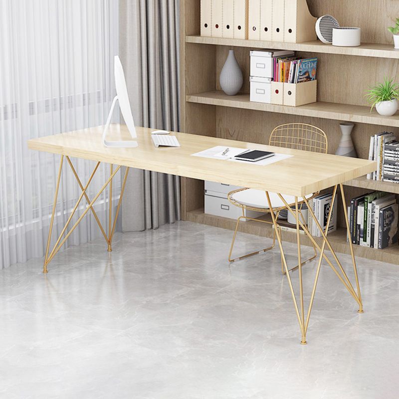 Light Luxury Wooden Writing Desk Rectangular Hairpin Office Desk Clearhalo 'furn' 'furn_office_desk' 'Furniture' 'Office Desks' 'Office Furniture' 'office_desk' 1200x1200_c9c609dd-61d7-45fb-826f-2748f466e10b