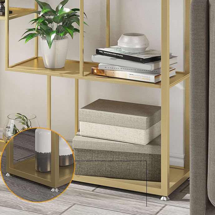 Geometric Metal Shelf Bookcase Glam Vertical Open Book Shelf Clearhalo 'Bookcases' 'furn' 'furn_bookcases' 'Furniture' 'Office Furniture' 1200x1200_c9c69130-11a2-4665-9445-600230e05c9d