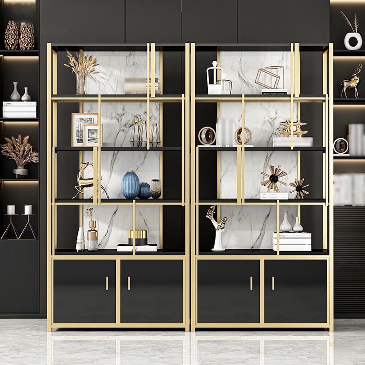 12"W 79"H Bookshelf Glam Style Open Back Bookcase for Study Room Home Office Clearhalo 'Bookcases' 'furn' 'furn_bookcases' 'Furniture' 'furniture_bookcases' 'kitchen' 'kitchen_bookcases' 'Living Room Furniture' 'Office Furniture' 1200x1200_c9c9a31b-0925-41af-953a-85b5fbda69c8