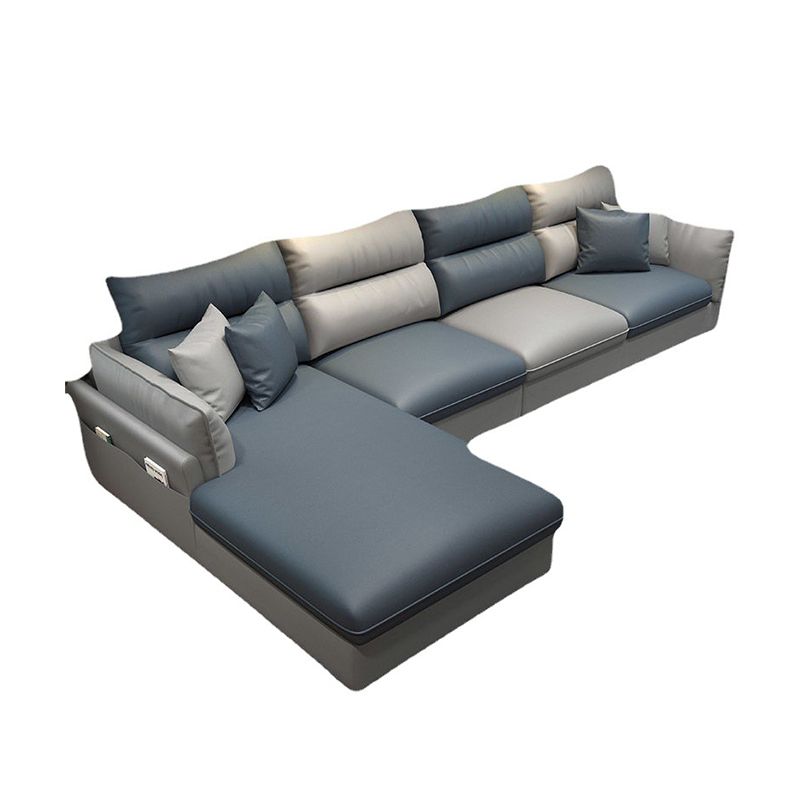 Mid Century Modern Faux Feather 4-seat Sofa & Chaise For Living Room Clearhalo 'furn' 'furn_sectionals' 'Furniture' 'Living Room Furniture' 'Sectionals' 1200x1200_c9c9e0a2-9647-4a28-a571-d10d5ffba6d8