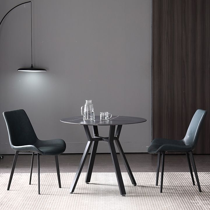 Modern Style Sintered Stone Dining Room Table Round Table with Metal Base Clearhalo ' dining_table' 'Dining Tables & Seating' 'Dining Tables' 'furn' 'furn_dining_table' 'Furniture' 'furniture_dining_table' 'Kitchen & Dining Furniture' 'kitchen&dining_furn' 'kitchen' 'kitchen_dining_table' 1200x1200_c9c9ebb1-3216-4ac1-bec3-bba4033f2111