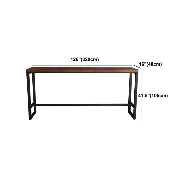 Ensemble de Table de Bar industriel 1/6 pièces, Table de comptoir rectangulaire en bois de pin avec tabourets hauts