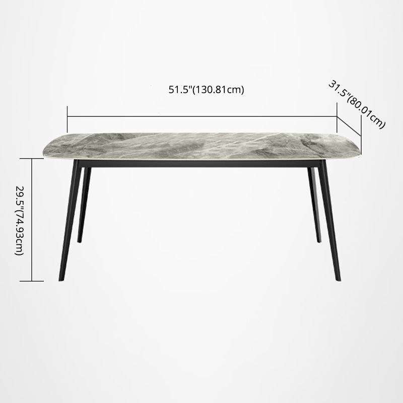 Contemporary Style Kitchen Sintered Stone Rectangle Table With 4 Legs Base Clearhalo 'Dining Room Sets' 'Dining Tables & Seating' 'dining_room_set' 'Furniture' 'furniture_dining_room_set' 'Kitchen & Dining Furniture' 'kitchen&dining_furn' 'kitchen' 1200x1200_c9cd72a9-9925-49e5-a088-dcf73af0e06c