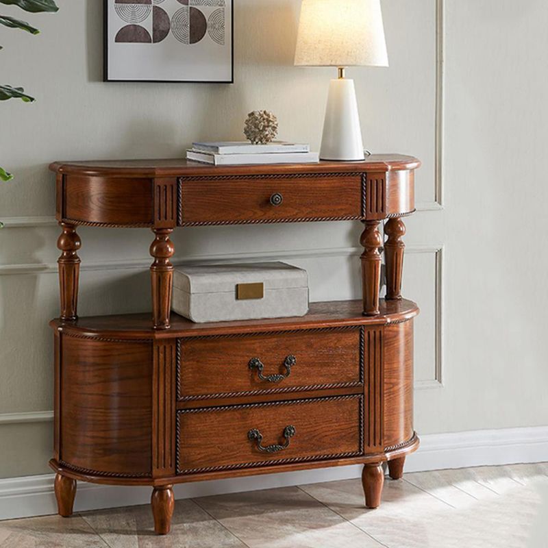 Console moderna della metà del secolo Tabella 11,8 "W Console di stoccaggio in legno massiccio