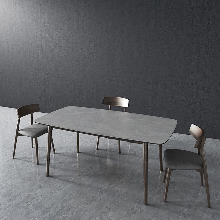 Rectangle Stone Top Dining Table Mid-Century Modern Dining Table with 4 Legs Clearhalo 'Dining Tables & Seating' 'Dining Tables' 'dining_table' 'furn' 'furn_dining_table' 'Furniture' 'furniture_dining_table' 'Kitchen & Dining Furniture' 'kitchen' 'kitchen_dining_table' 1200x1200_c9cf26fd-9cd8-47de-8d97-6c1856d5abe7