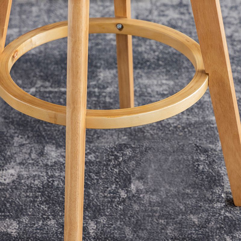 Nordic Wood Simple Barstool 28" H Indoor Tall Stool with Upholstered Clearhalo 'Bar Furniture' 'Bar Stools' 'bar_stools' 'furn' 'furn_bar_stools' 'furniture_bar_stools' 'Kitchen & Dining Furniture' 'kitchen&dining_furn' 'kitchen' 'kitchen_furn' Furniture' 1200x1200_c9cfd81f-cf6a-42bd-93cf-629d5be6da01