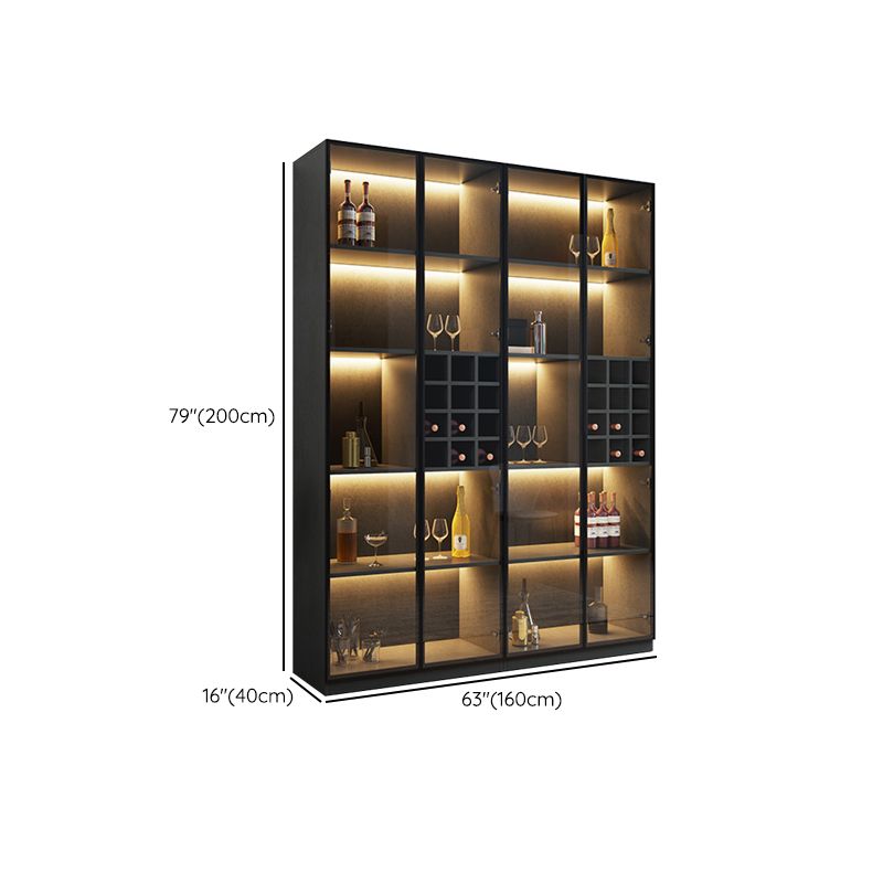 Moderne stijl gefabriceerde houten vloer fleshouder met glazen deur