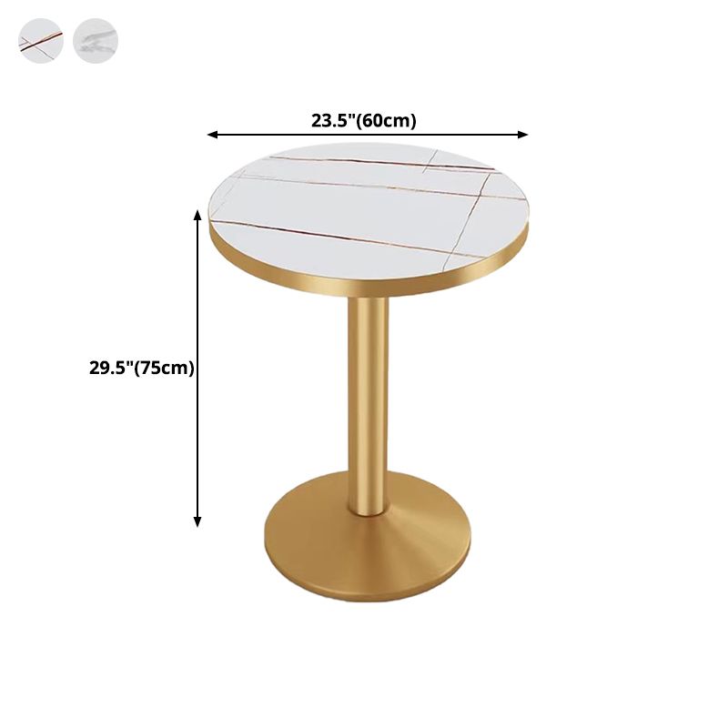 Industrial White Table for Restaurant Dining Table with Metal Base in Gold Clearhalo ' dining_table' 'Dining Tables & Seating' 'Dining Tables' 'furn' 'furn_dining_table' 'Furniture' 'furniture_dining_table' 'Kitchen & Dining Furniture' 'kitchen&dining_furn' 'kitchen' 'kitchen_dining_table' 1200x1200_c9d14290-129a-4615-9dec-43bffda43d87