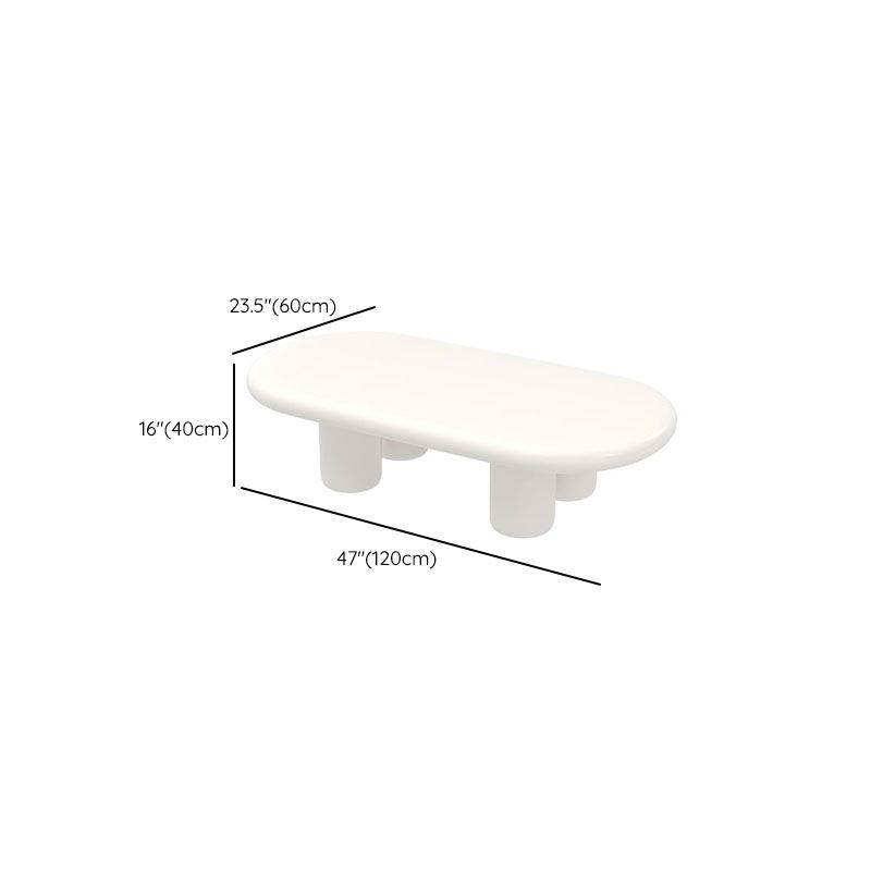 Modern 4 Legs Cocktail Table Oval Engineered Wood Coffee Table - White Clearhalo 'Coffee & Accent Tables' 'Coffee Tables' 'coffee_tables' 'furn' 'furn_coffee_tables' 'Furniture' 'Living Room Furniture' 1200x1200_c9d180be-c11d-49bc-8300-9ac84fc0f52b