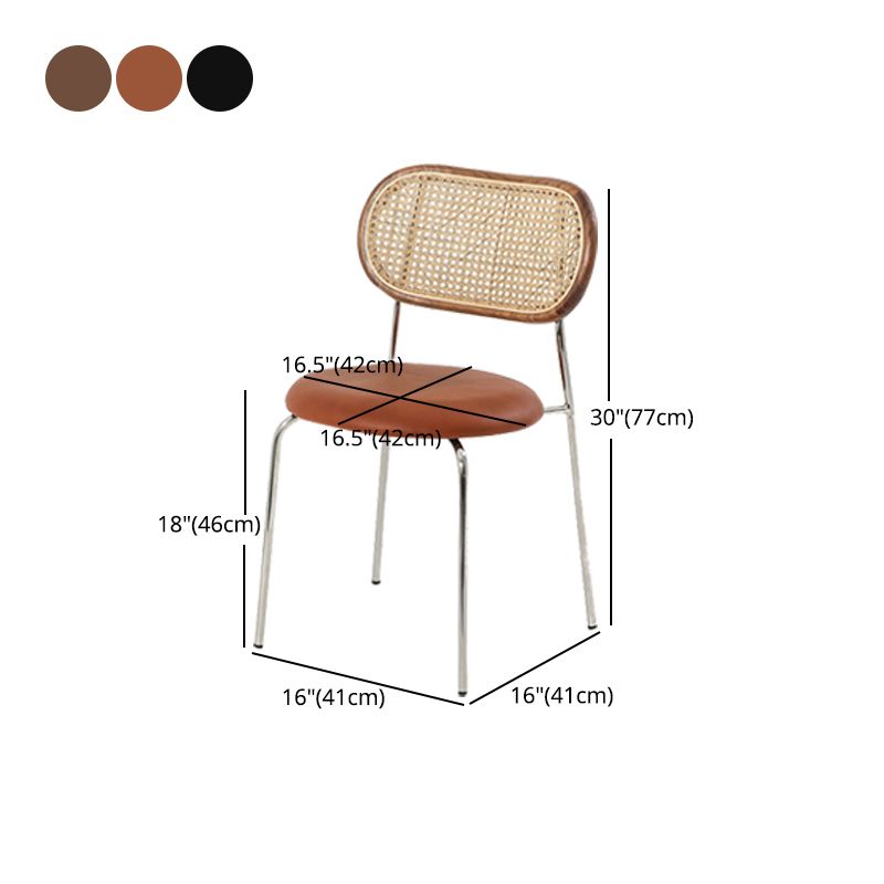 Industrial Design Armless Side Chairs PU Leather Open Back Dining Chairs Clearhalo ' kitchen&dining_furn' 'Dining Chairs' 'Dining Tables & Seating' 'dining_chair' 'furn' 'furn_dining_chair' 'Furniture' 'furniture_dining_chair' 'Kitchen & Dining Furniture' 'kitchen' 1200x1200_c9d2f632-4794-4fac-a303-5b4d0130b72a